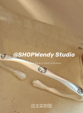 可爱猫咪kitty足银999.9手镯