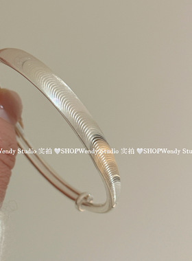爆闪猫眼足银999.9手镯可调节