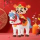 Extra large Year of the Horse building block toy New Year gift