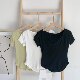 Clearance Big Sister's Careless Tea Art Pure Desire V-Neck Scheming Versatile Bottoming Shirt Women's Short-Sleeved T-Shirt