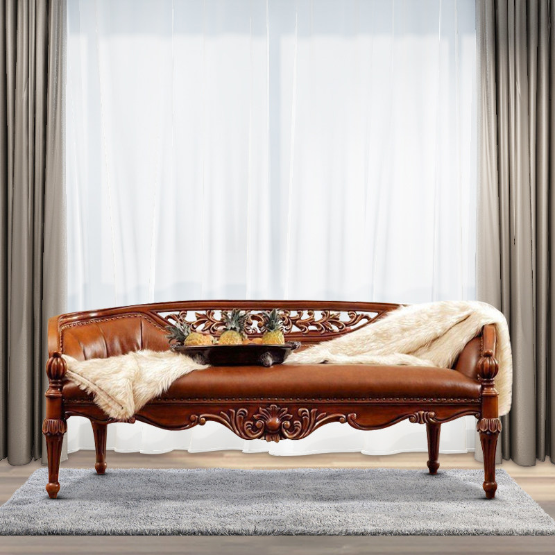 美式实木床尾凳真皮床榻靠背长凳家用门口换鞋凳卧室床前凳穿鞋凳,淘宝优惠券,粉丝福利购,淘宝优惠卷