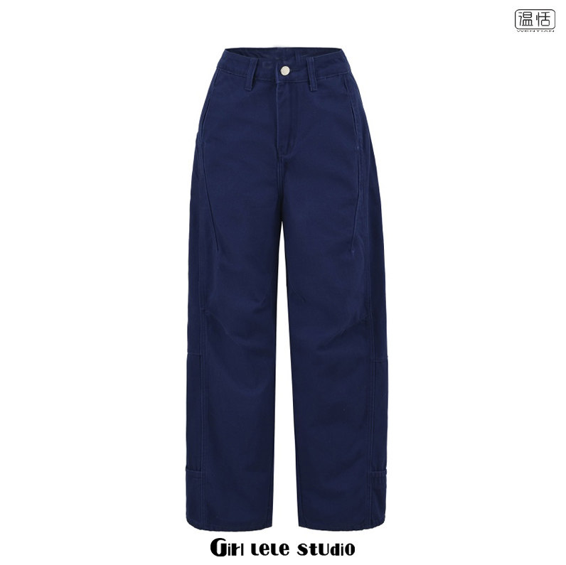 【包邮】美式复古风时尚工装裤高腰直筒裤设计感宽松显瘦百搭长裤,淘宝优惠券,粉丝福利购,淘宝优惠卷