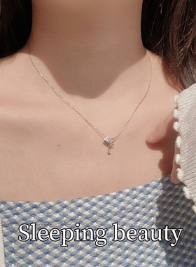 925纯银蝴蝶结项链小众轻奢女款锁骨链高级设计感(特价清货）