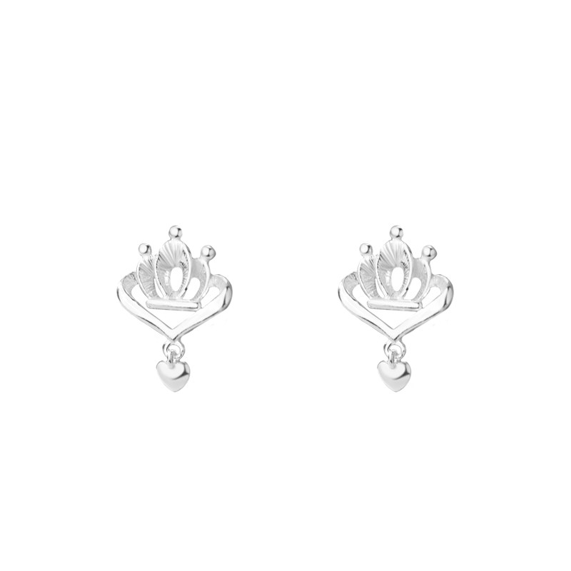 足银999养耳洞耳饰品女爱心耳坠皇冠耳环高级感轻奢气质纯银耳钉,淘宝优惠券,粉丝福利购,淘宝优惠卷