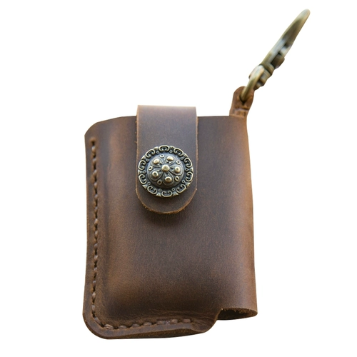 Зажигалка, сумка для техники, портативный ретро защитный чехол ручной работы на керосине, из натуральной кожи