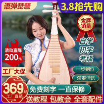 Play Old Stock Red Wood Pipa Beginology Introductory Self-study Instrument Professional Examination Grade Flower Pear Wood Adult Child Violin