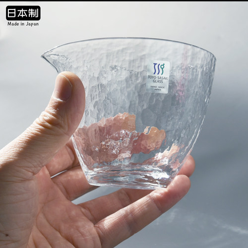 日本进口东洋佐佐木SASAKI玻璃茶海日式分茶器锤纹手工公杯公道杯 - 图2
