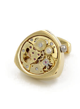 袖钉商务心形cufflinks机械机芯