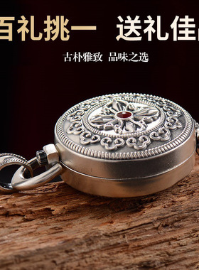 纯银复古手工嘎乌盒可打开装东西随身吊坠毛衣挂链男女吊饰送礼物