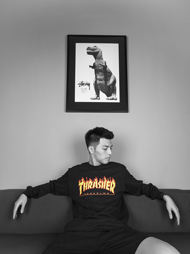 THRASHER美版火焰基础字体印花长袖T恤SKATE MAG L/S T-SHIRT潮牌-图0