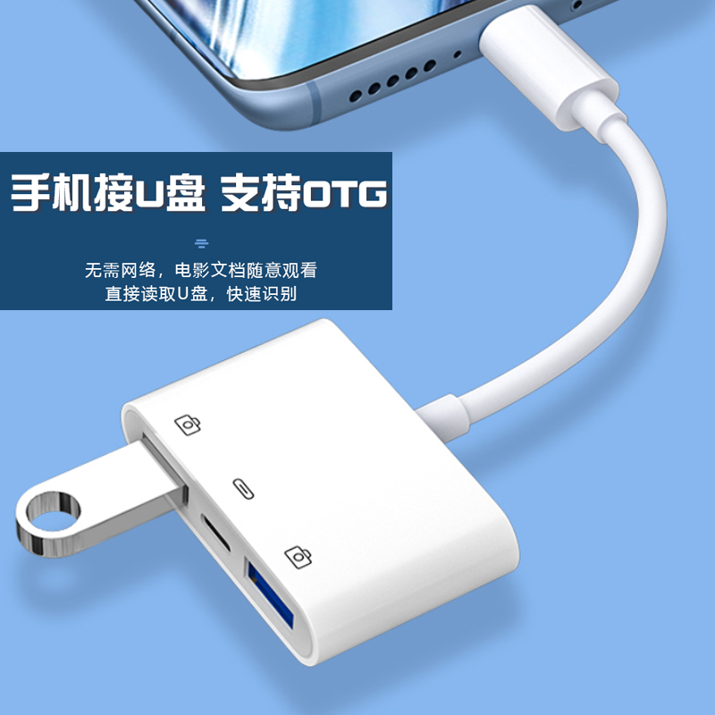 适用苹果15连接移动硬盘iphone15promax手机otg转接头u盘转换器15plus鼠标键盘ipadpro平板mini6多功能air5 - 图1