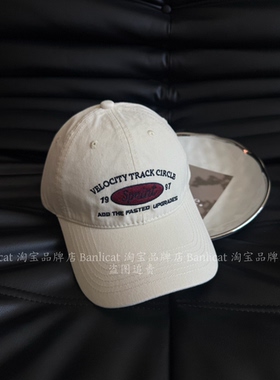 超显白出片 2026秋上新美式酒红色字母棒球帽男女大头围鸭舌帽子