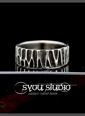 Syou男女通用钛钢复古做旧戒指
