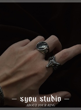 Syou中性钛钢复古戒指