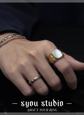 Syou金耀羽复古钛钢戒指