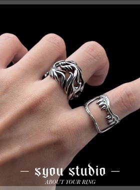 Syou钛钢不掉色焰龙哥特戒指