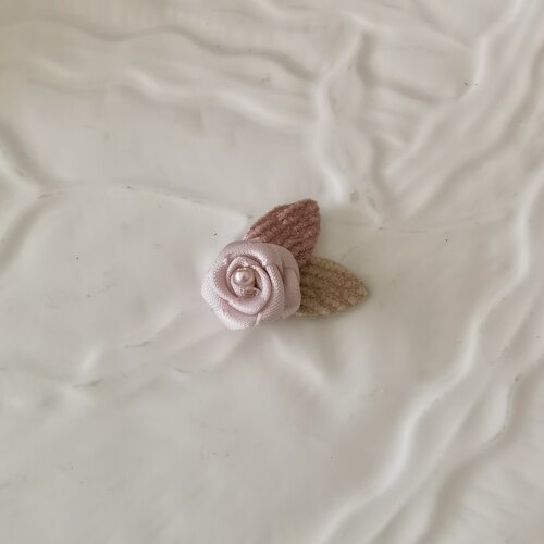 5朵价双叶缎带复古小玫瑰花朵DIY手工娃衣服鞋帽裙子手作辅料1227 - 图3