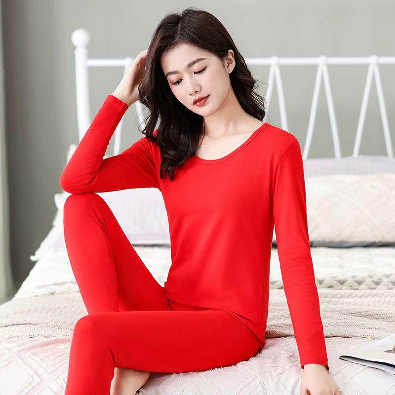 女士内衣保暖紧身纯棉秋衣秋裤美体性感套装薄款打底衫青中年秋冬