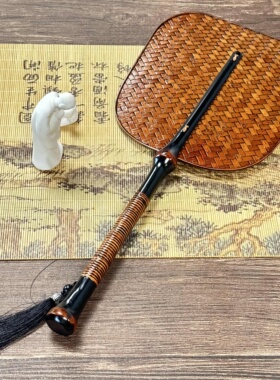 竹编扇团扇中式复古长柄蒲扇
