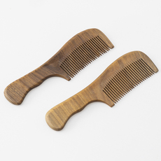 Расчески 邱师傅竹木绿檀木梳子檀香木梳子正品天然木头檀木按摩头梳美发梳