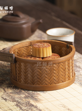 竹编手提篮迷你月饼礼品篮