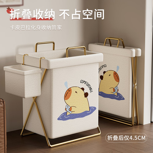脏衣篓家用脏衣服收纳筐桶袋卧室可折叠洗衣篮布艺浴室放衣物神器 - 图1