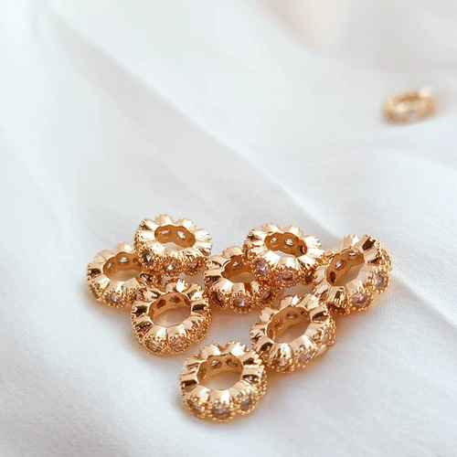 Аксессуары, инкрустация камня, цирконий, бусины, аксессуар ручной работы, 14 карат, 8мм