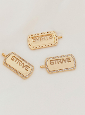 14K镶锆石太阳六芒星字母吊牌