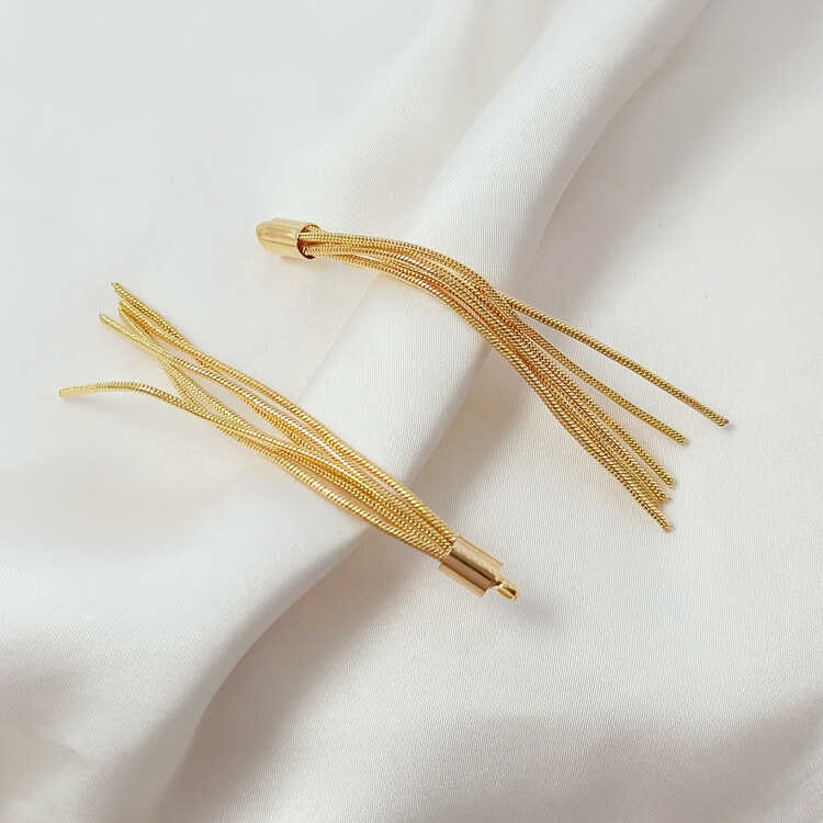 14K包金铜质真金流苏耳饰保色简约吊坠diy手工饰品耳环配件材料 - 图2