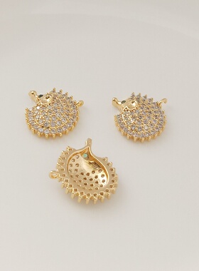 diy14k包金刺猬饰品配件项坠