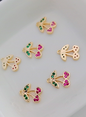 diy包金镶嵌手链饰品配件小吊坠