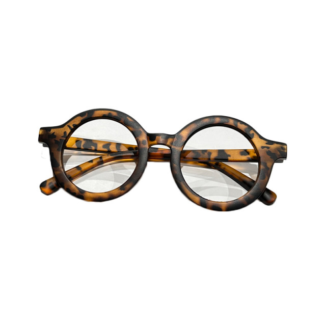 Children's glasses frames for girls fashion leopard print round frames for babies cute decorative photography without lenses trendy glasses
