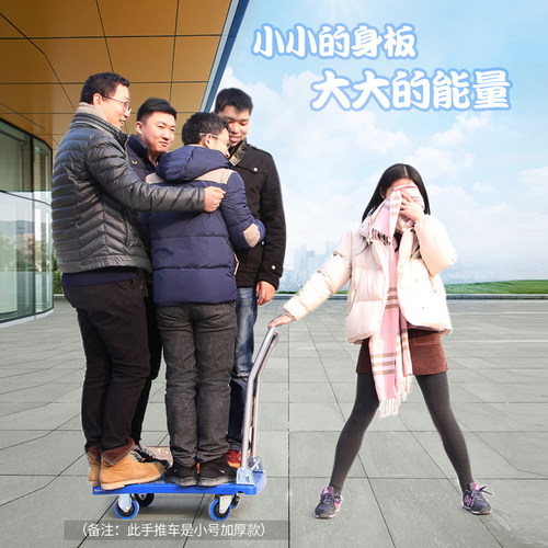 小推车拉货手推车搬运车平板车拖车折叠快递家用手拉车便携购物车 - 图0