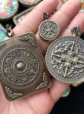 手绘唐卡小唐卡吊坠嘎乌盒设计感毛衣链春夏项链饰品西藏拉萨合集