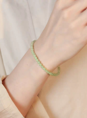 和田玉手串女男冰晴水手串原石散珠子串珠项链玉石手镯和田玉手链