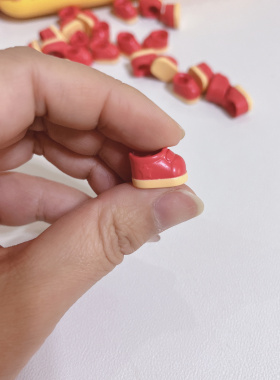红色星星鞋一双 Diy 散货配件 奶油胶滴胶摆件