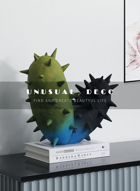 现代极简抽象绿色仙人球摆件儿童房电视柜玄关样板间装饰工艺品