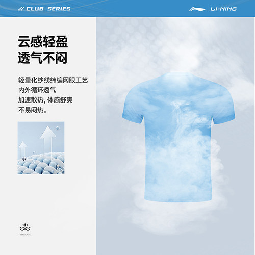 【官方正品】李宁羽毛球系列 速干凉爽吸汗短袖T恤文化衫AHST347 - 图3