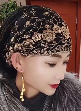 优雅女四季刺绣遮白发
