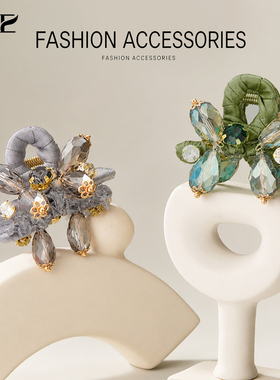 法式水钻小抓夹半扎发轻奢发夹