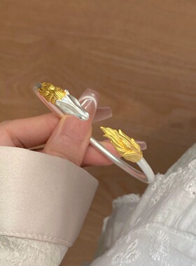 骏马手镯描金釉镯子2026新款生肖属马年本命年礼物