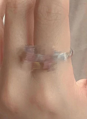 粉色蝴蝶结开口戒指女粉钻法式精致微镶指环in开口可调节