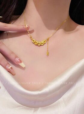 新中式五帝钱币钛钢项链女款2026新款轻奢小众高级感颈链配饰批发