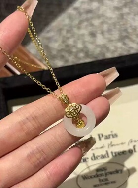 新中式福运平安扣项链女福字吊坠送闺蜜女友妈妈礼物中国风小众