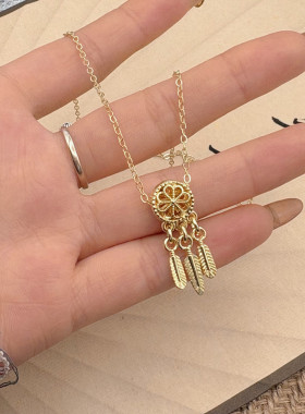 捕梦网流苏锁骨链韩版羽毛项链设计时尚百搭七夕情人节送妈妈