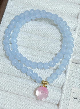 夏季女款小众设计感手链桃之夭夭蜜桃手串甜美风闺蜜饰品