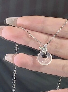 蝶恋平安扣项链女ins轻奢小众设计新中式锁骨链送闺蜜女友