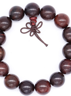 文玩红酸枝20mm佛珠手