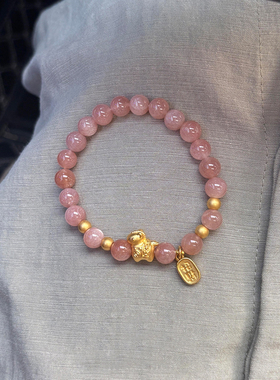 天然橙月光石小马手串女款串珠手链轻奢高级感小众本命年马年手饰