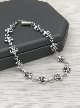 纯银手链童军花男女欧美时尚潮饰